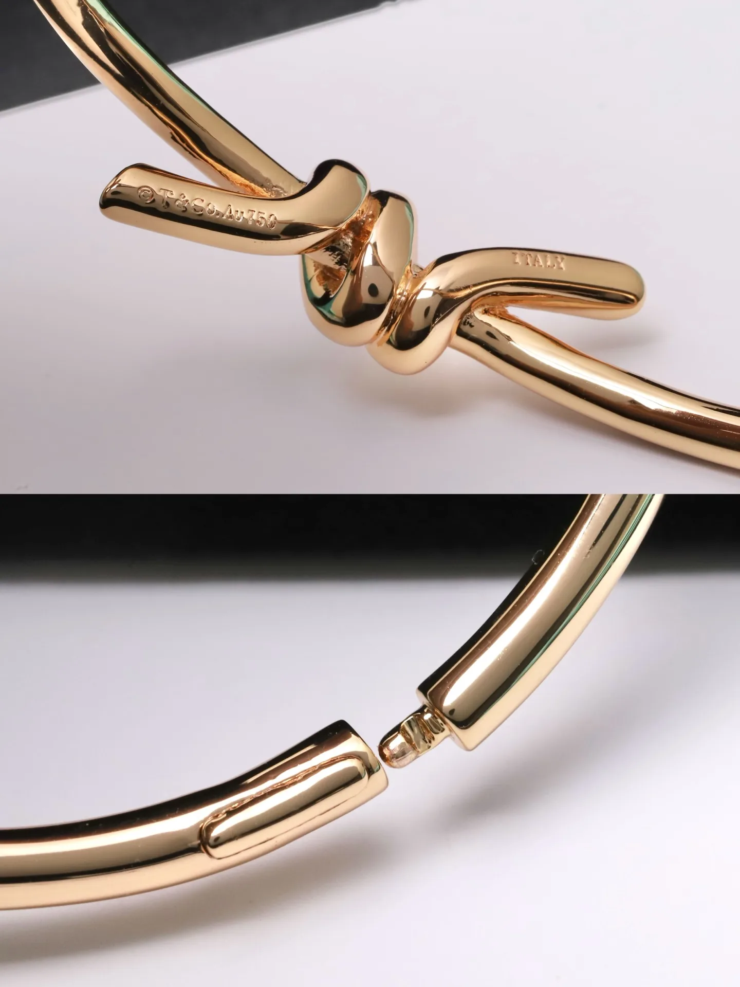 Knot Bangle in Silver-Tone (Gold-Plated Brass) D15517675 — view 7
