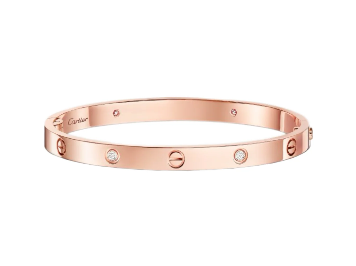 Love Bangle with 4 Diamonds (Gold-Plated Brass) D21016889