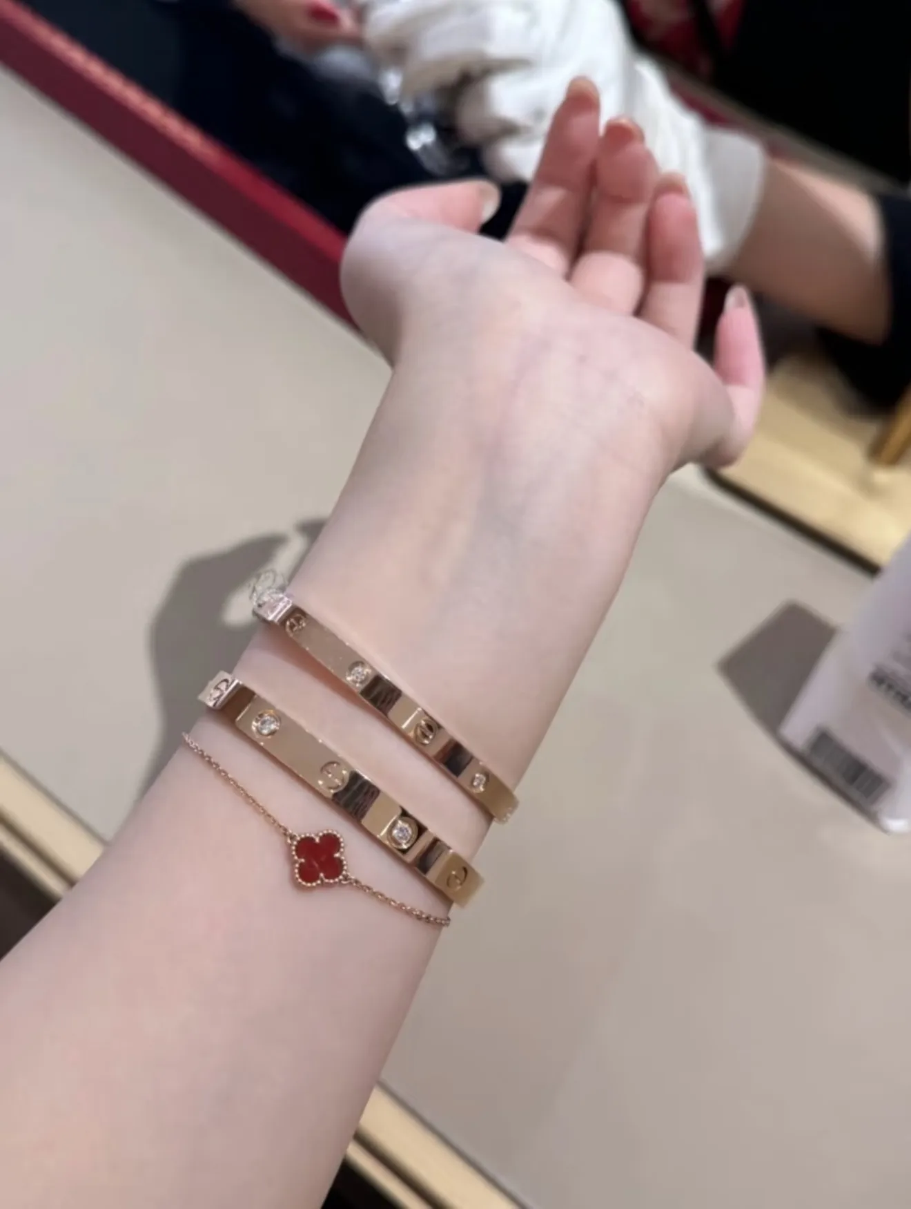 Love Bangle with 4 Diamonds (Gold-Plated Brass) D21016889 — view 2