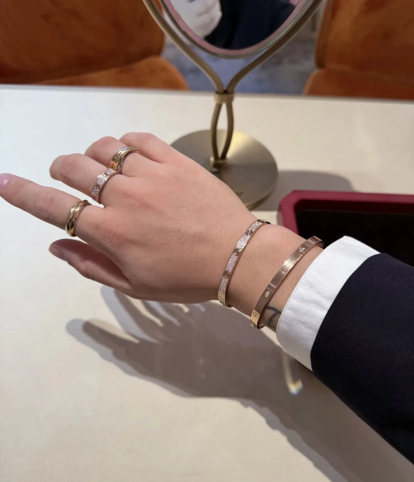 Love Bangle with 4 Diamonds (Gold-Plated Brass) D21016889 — view 4