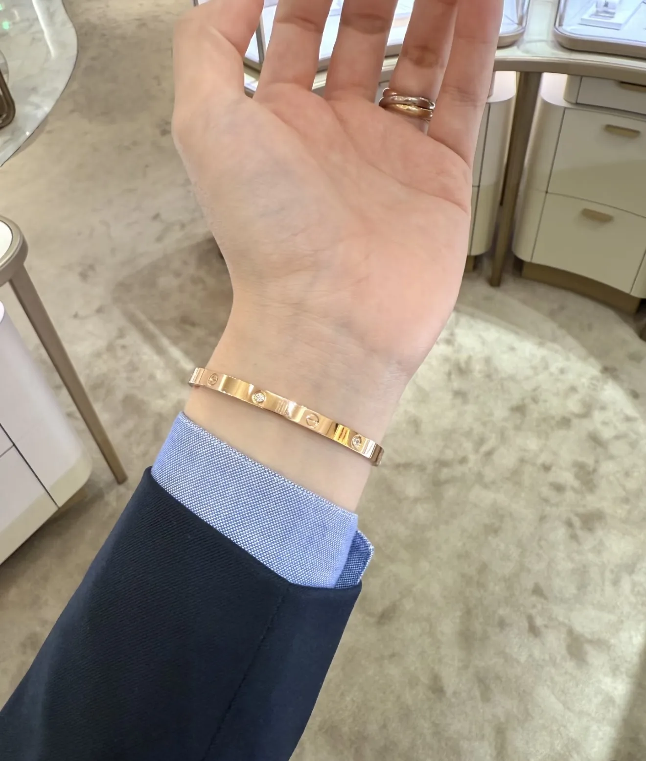 Love Bangle with 4 Diamonds (Gold-Plated Brass) D21016889 — view 9