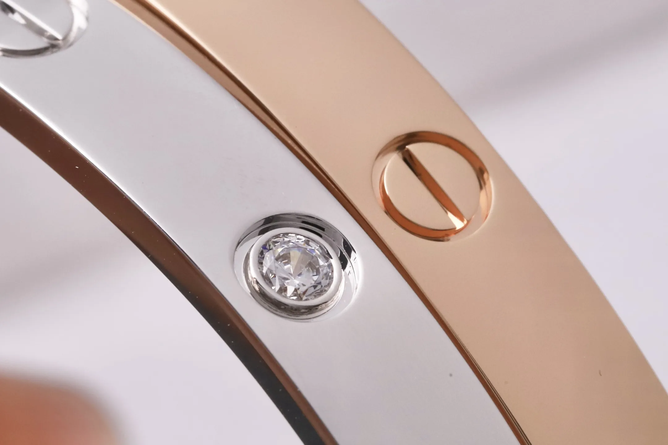 Love Bangle with 4 Diamonds (Gold-Plated Brass) D21016890 — view 7