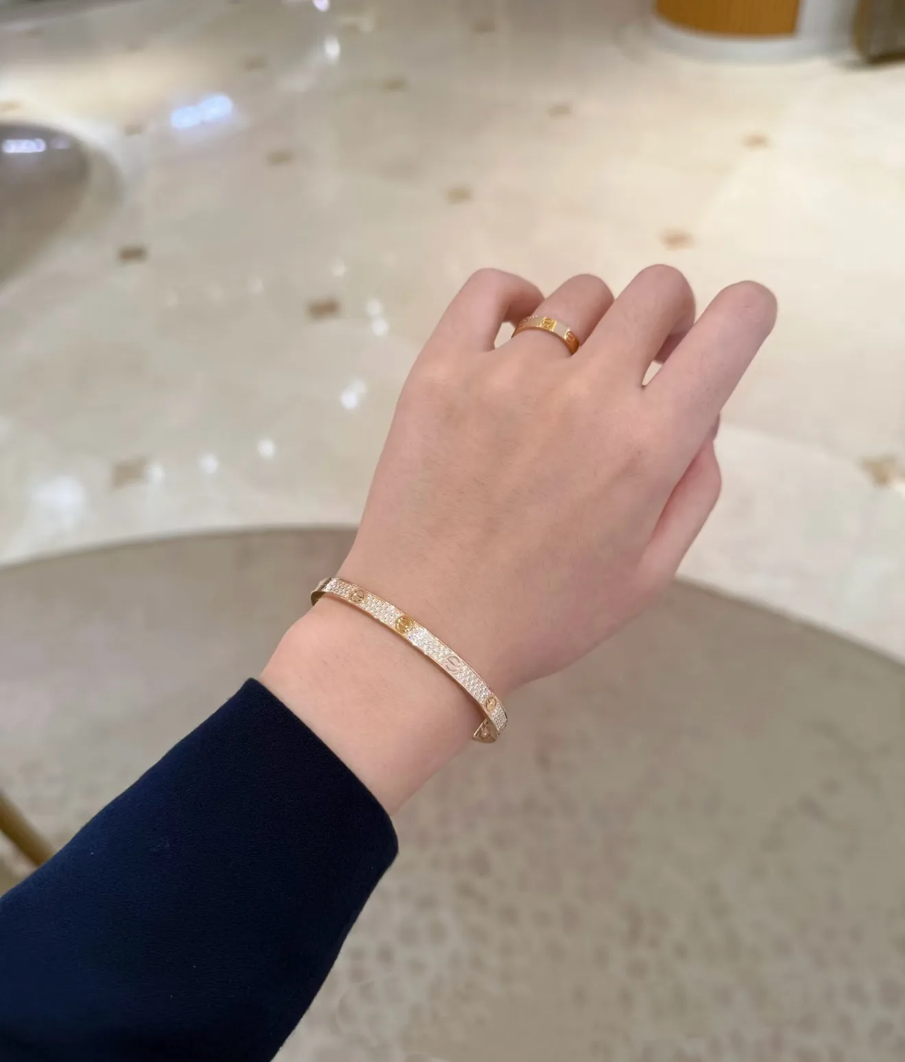 Love Pave Diamond Bangle (Gold-Plated Brass) D29516891 — view 2