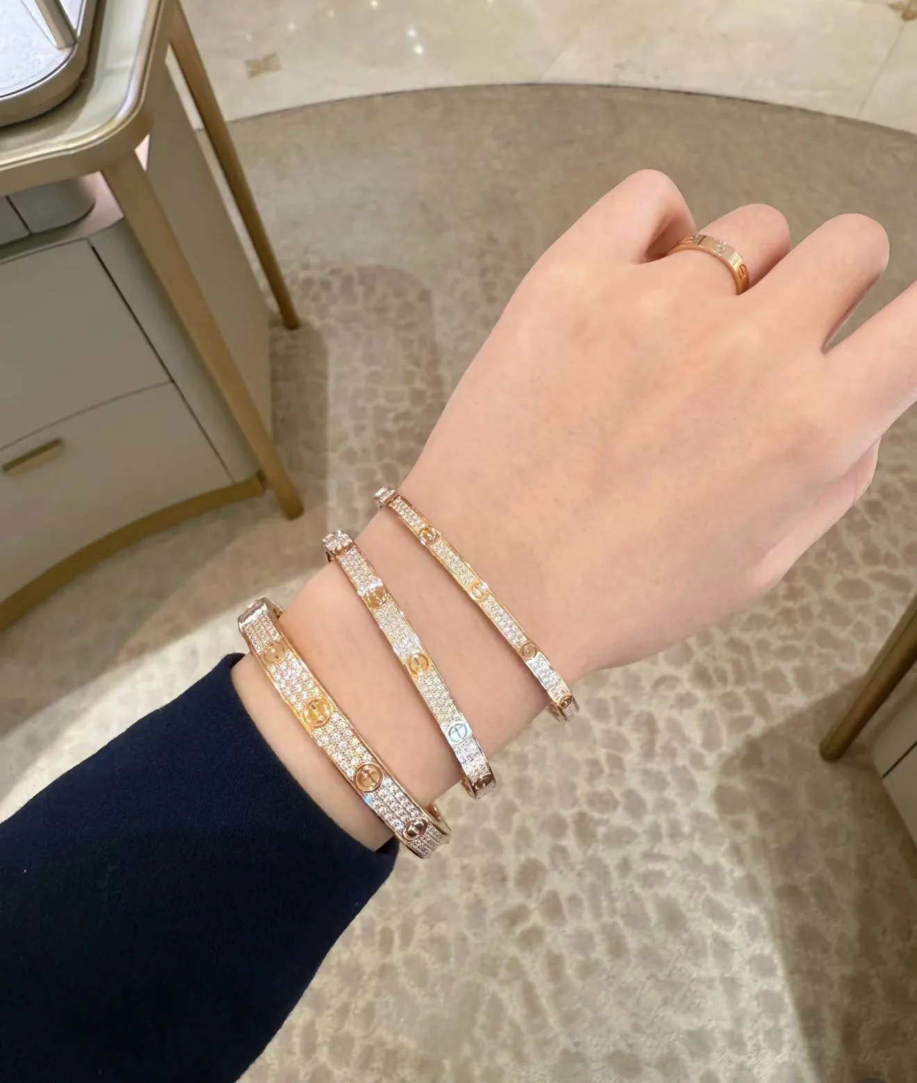 Love Pave Diamond Bangle (Gold-Plated Brass) D29516891 — view 4