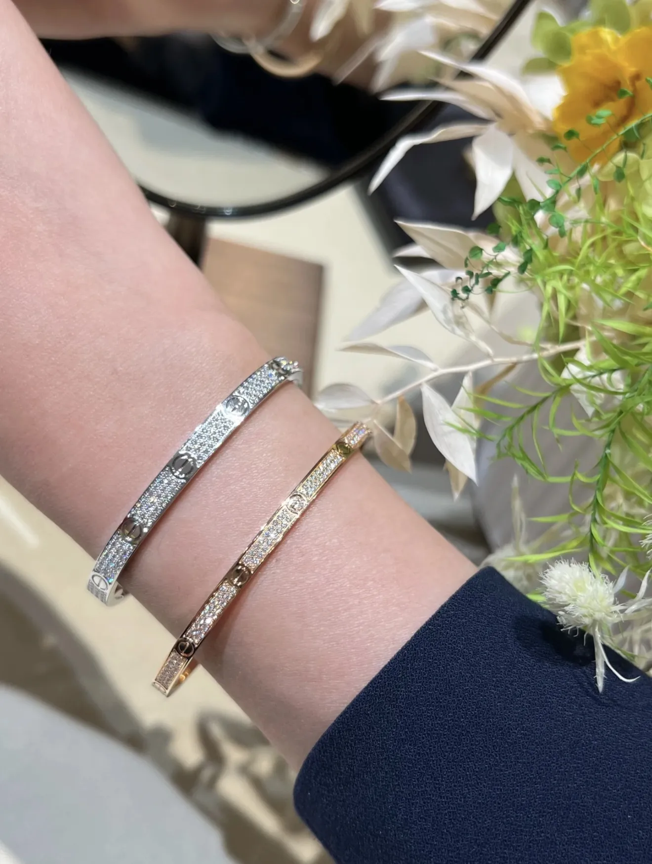 Love Pave Diamond Bangle (Gold-Plated Brass) D29516891 — view 6