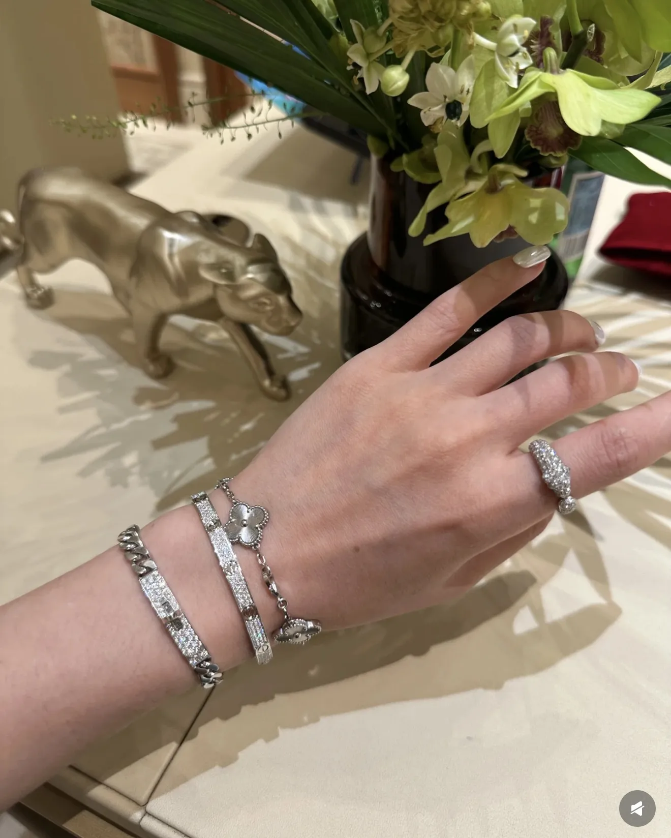 Love Pave Diamond Bangle (Gold-Plated Brass) D29516891 — view 7