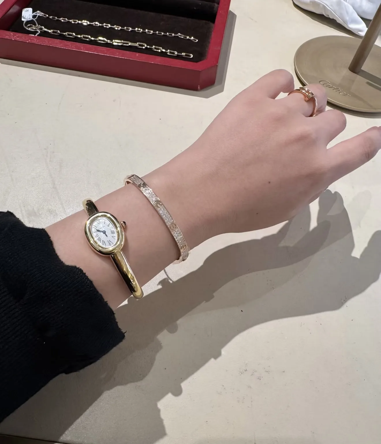 Love Pave Diamond Bangle (Gold-Plated Brass) D29516891 — view 9