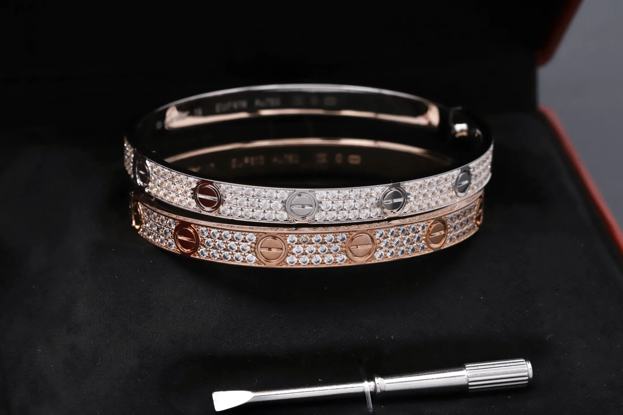 Love Pavé Diamond-Set Bangle (Gold-Plated Brass) D29516892 — view 3