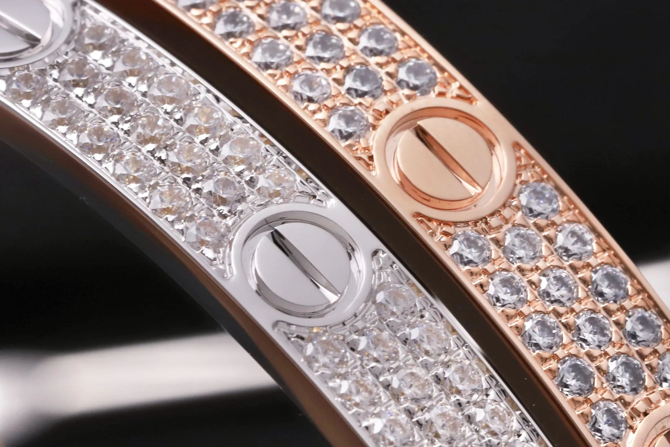 Love Pavé Diamond-Set Bangle (Gold-Plated Brass) D29516892 — view 4