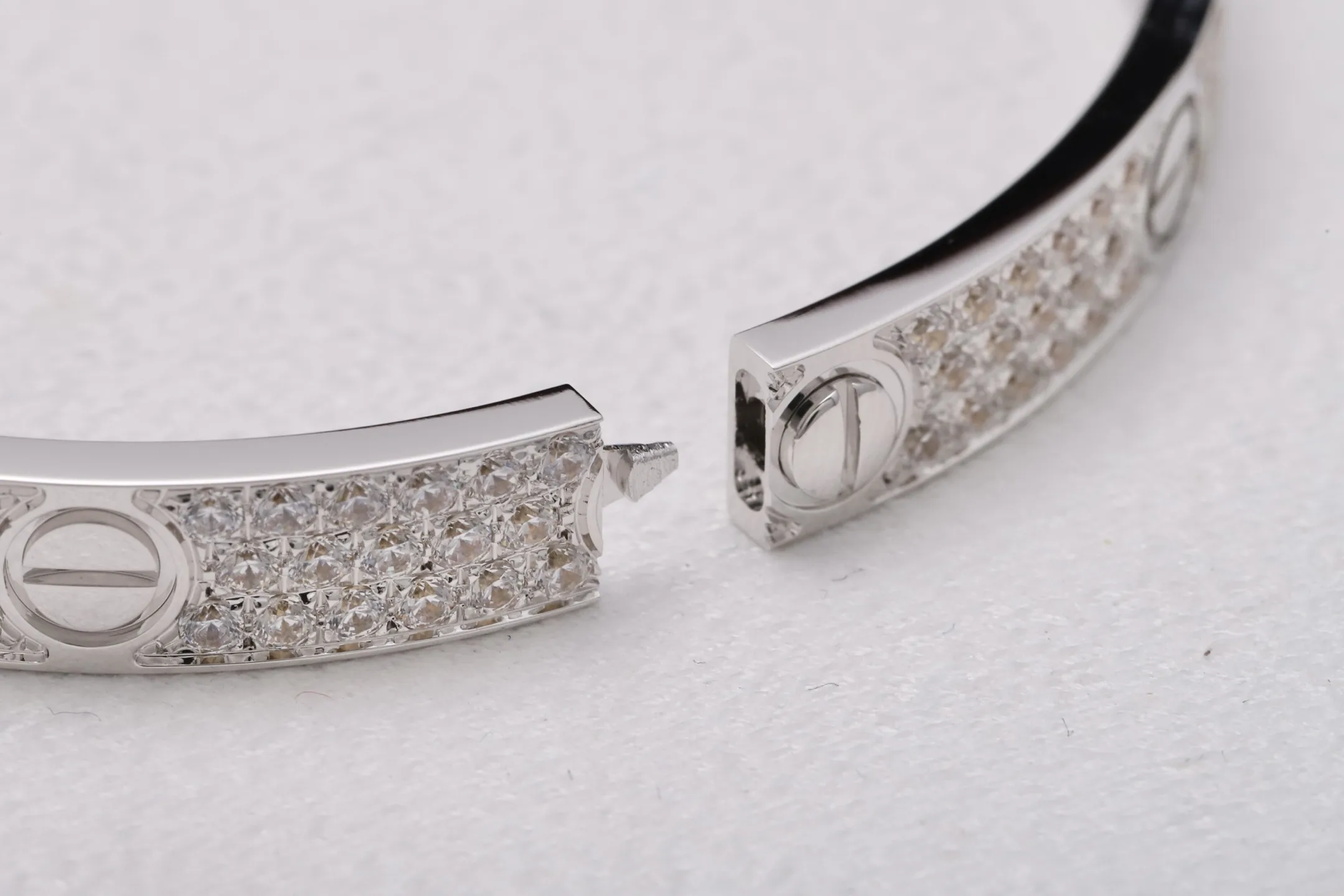 Love Pavé Diamond-Set Bangle (Gold-Plated Brass) D29516892 — view 7
