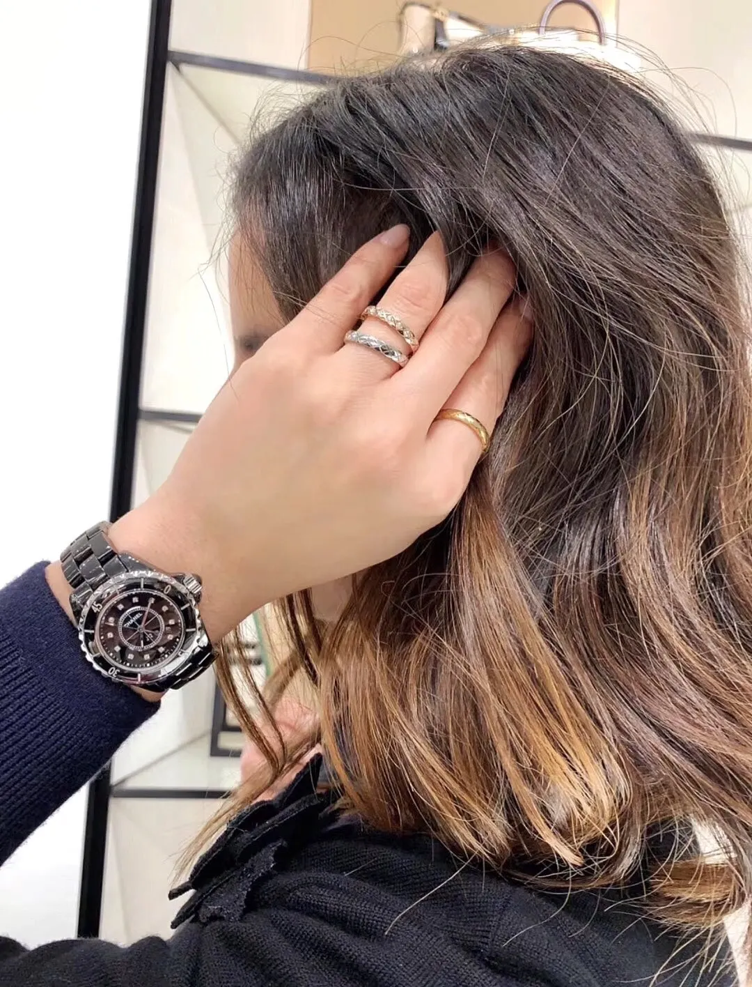 Coco Crush Quilted Narrow Band Ring D22516797 — view 9