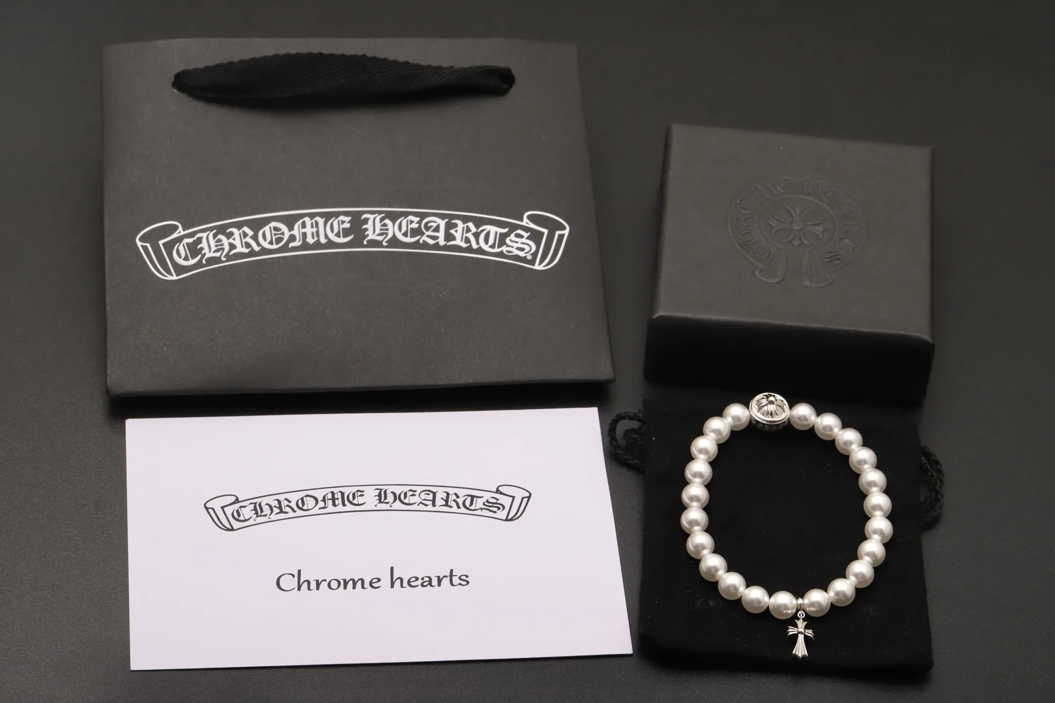 Chrome Hearts x Mikimoto Pearl Cross Bracelet D21517397 — view 2
