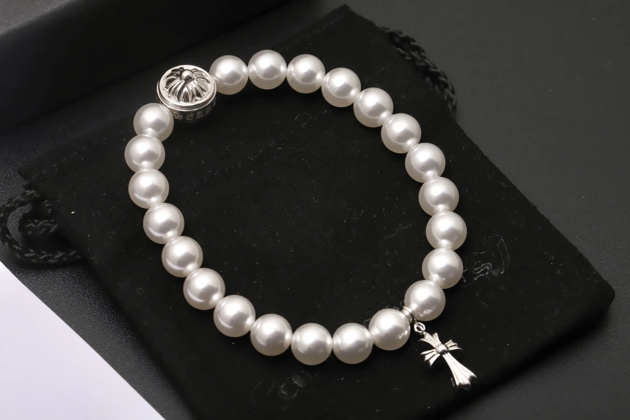 Chrome Hearts x Mikimoto Pearl Cross Bracelet D21517397 — view 3