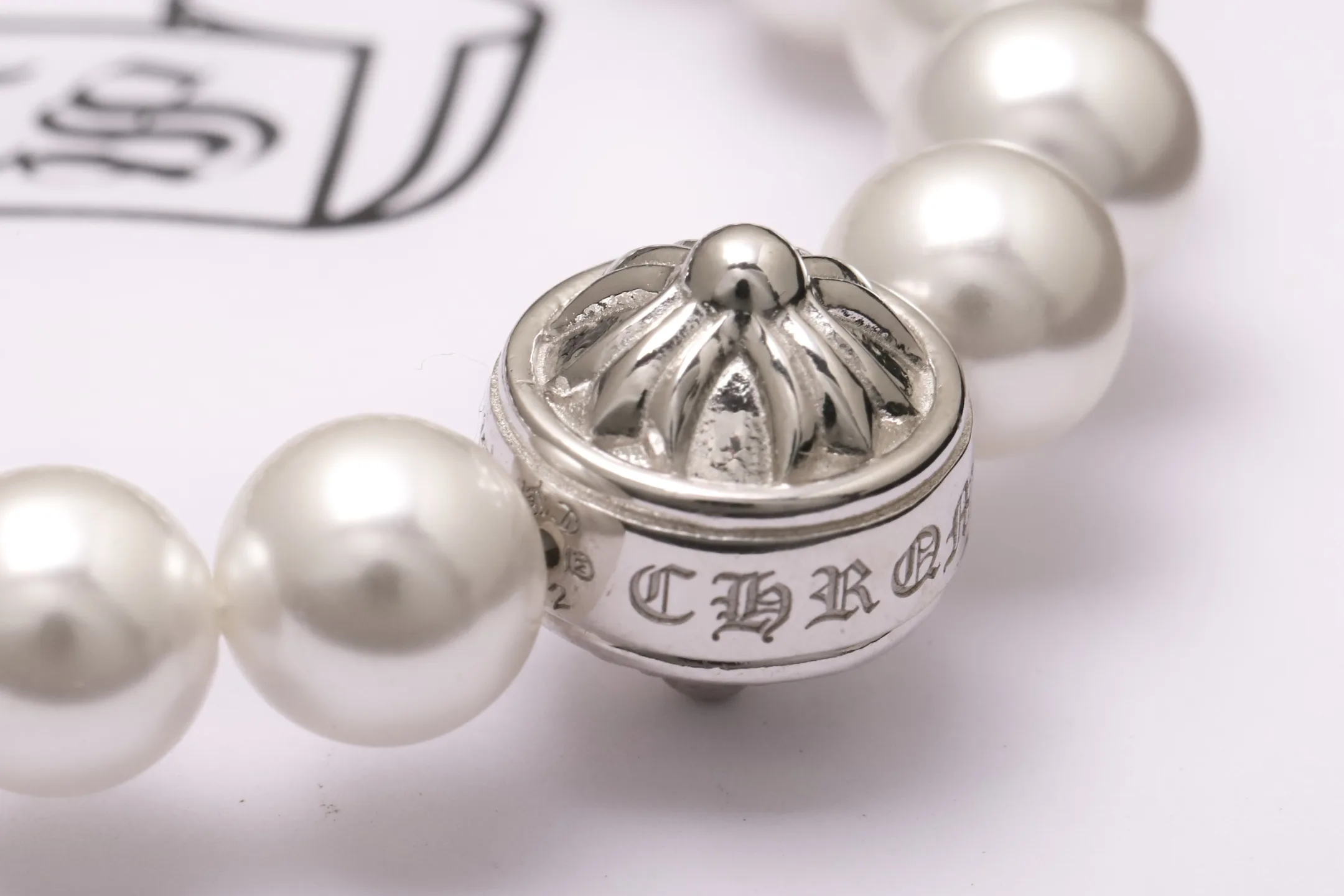 Chrome Hearts x Mikimoto Pearl Cross Bracelet D21517397 — view 6