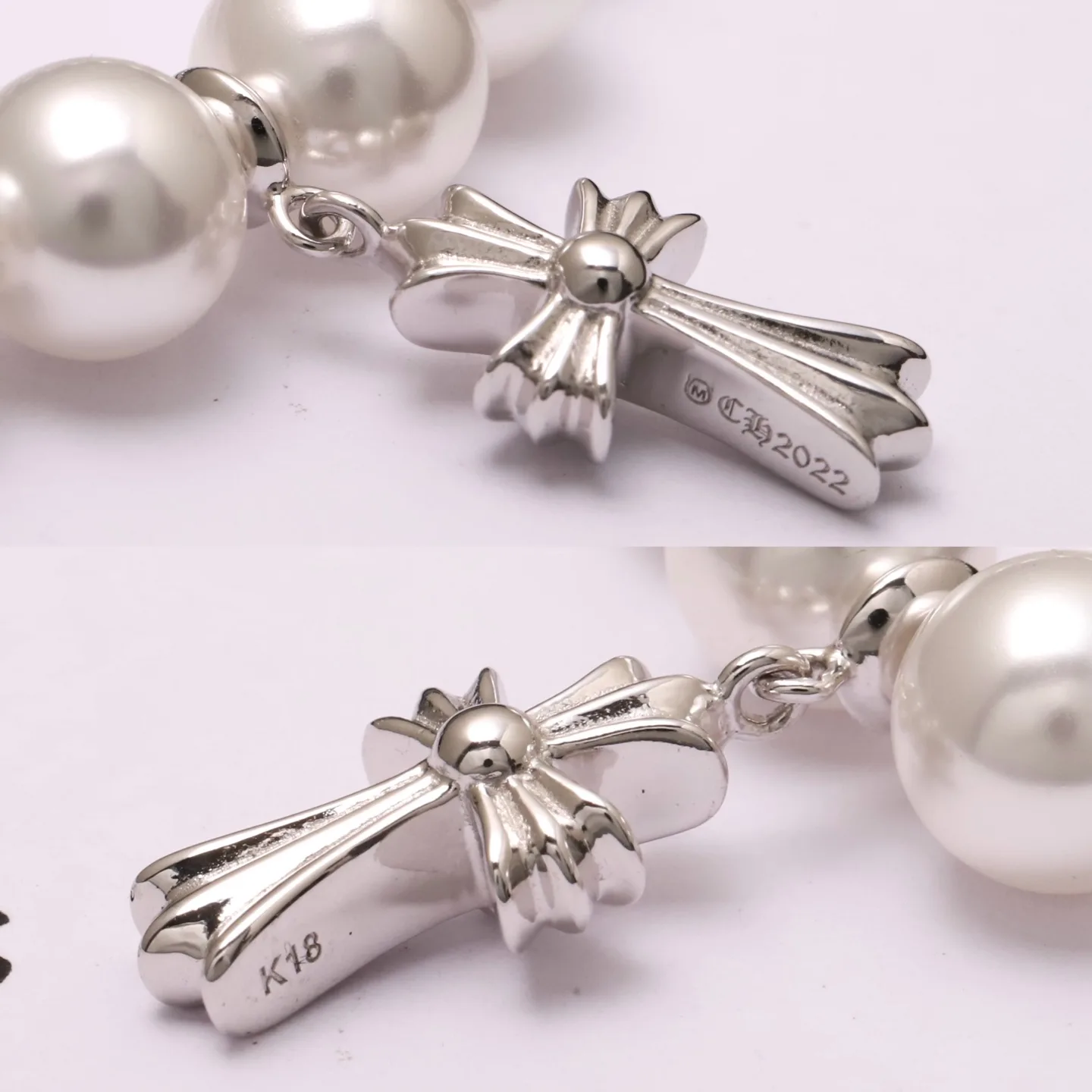 Chrome Hearts x Mikimoto Pearl Cross Bracelet D21517397 — view 7