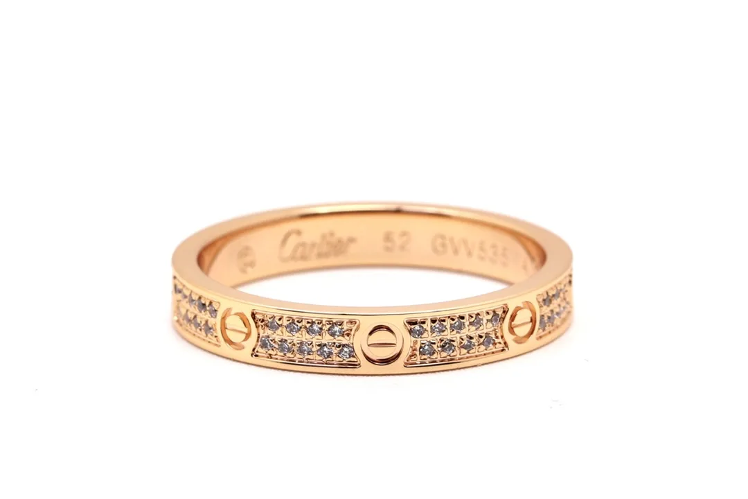 Love Pavé Diamond Band Ring (Gold-Plated Brass) D16517071 — view 2