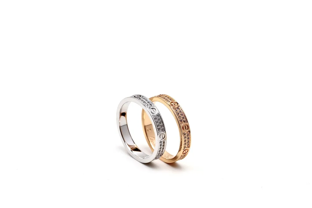 Love Pavé Diamond Band Ring (Gold-Plated Brass) D16517071 — view 3