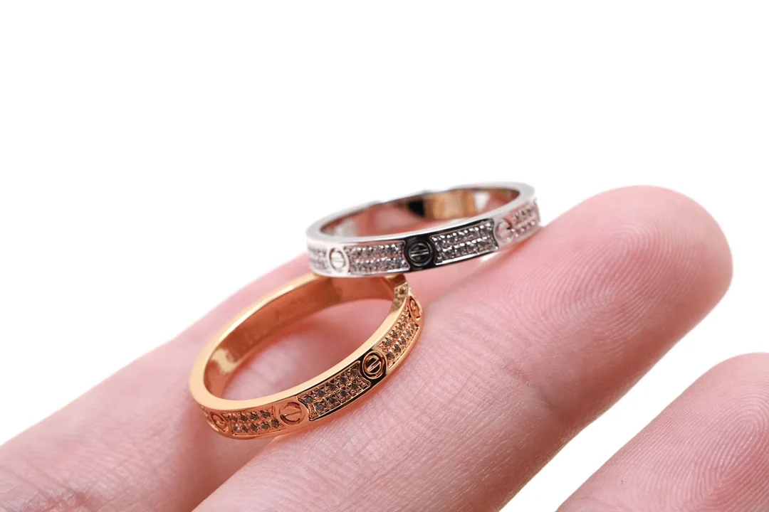 Love Pavé Diamond Band Ring (Gold-Plated Brass) D16517071 — view 6