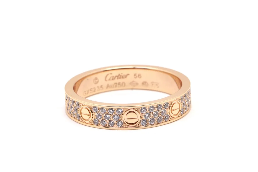 Love Pavé Diamond-Set Ring (Gold-Plated Brass) D17517072