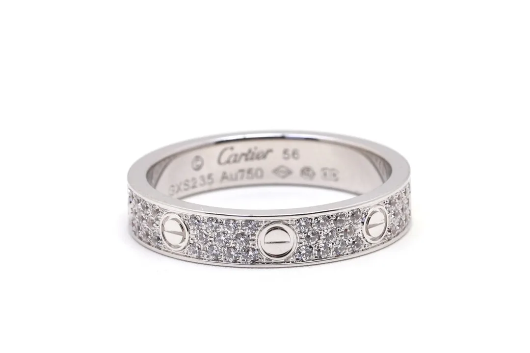 Love Pavé Diamond-Set Ring (Gold-Plated Brass) D17517072 — view 2