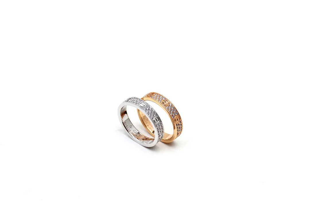 Love Pavé Diamond-Set Ring (Gold-Plated Brass) D17517072 — view 3