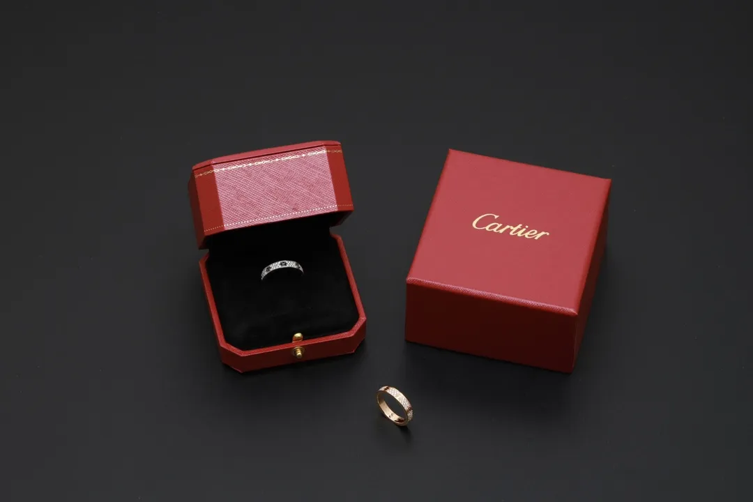 Love Pavé Diamond-Set Ring (Gold-Plated Brass) D17517072 — view 8