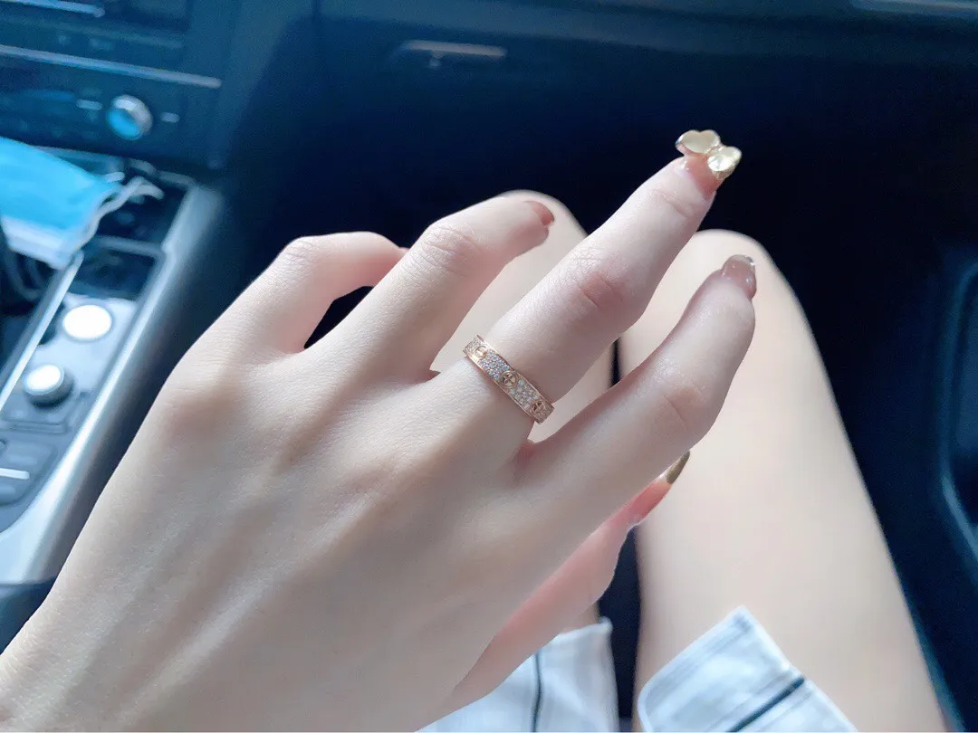 Love Pavé Diamond-Set Ring (Gold-Plated Brass) D17517072 — view 9