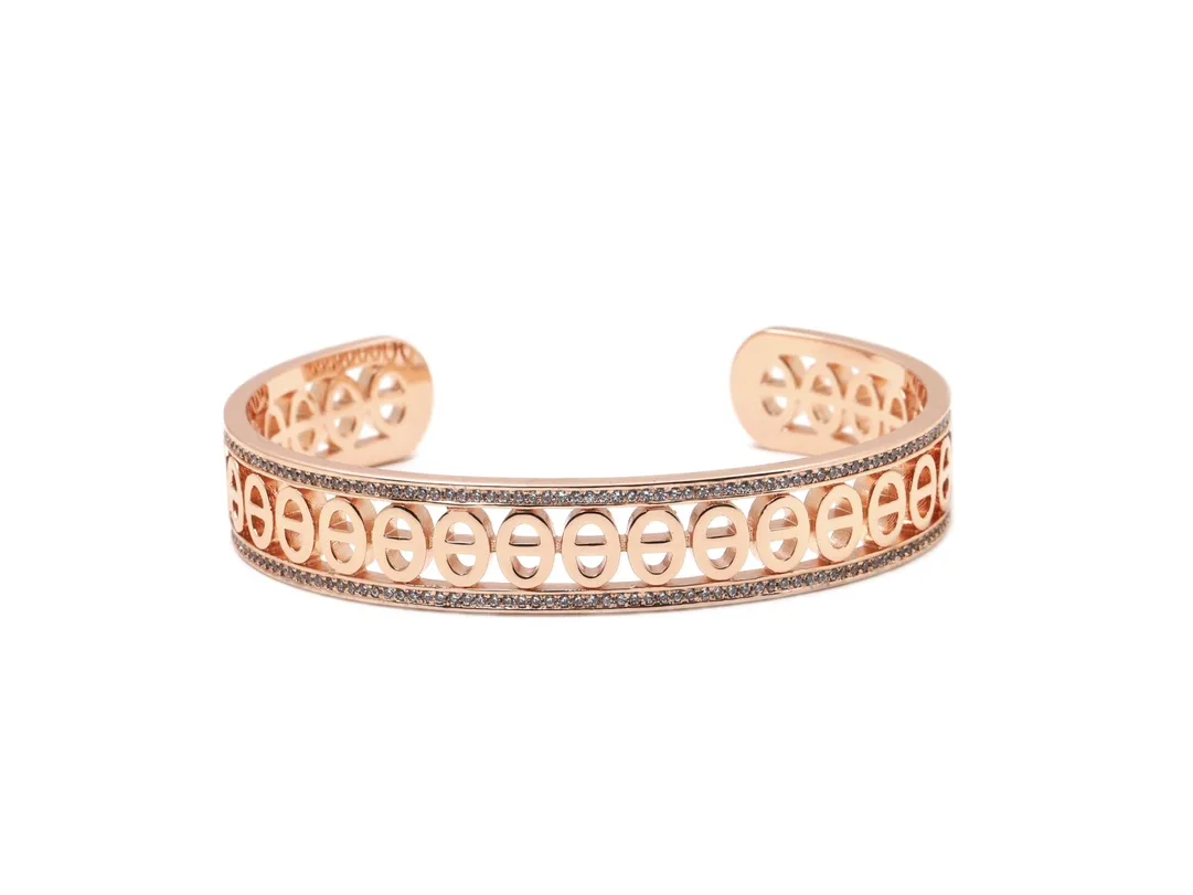 Chaine d'Ancre Pavé Cuff Bracelet D24017547 — view 2