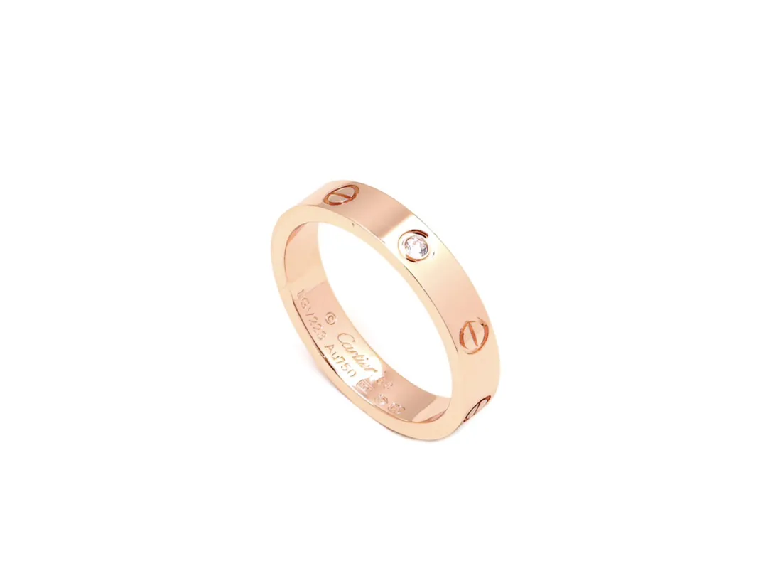 Love Single Diamond Ring (Gold-Plated Brass) D14517075 — view 2