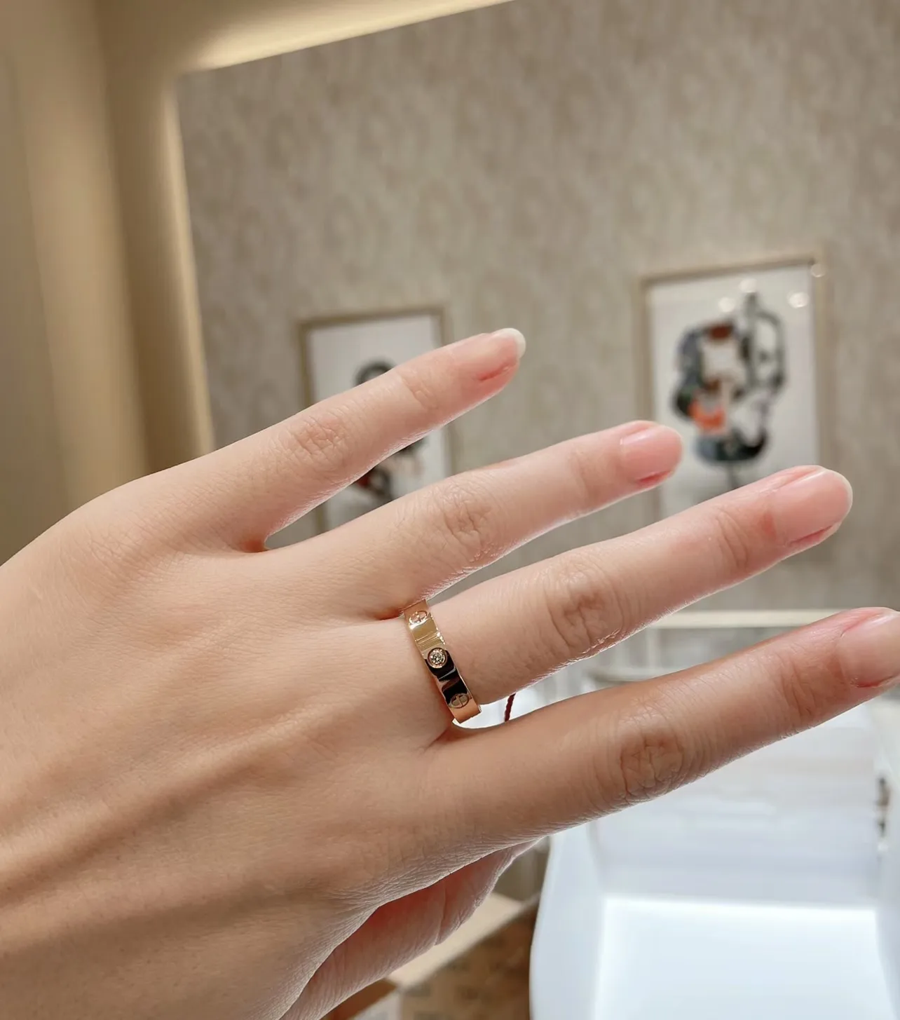 Love Single Diamond Ring (Gold-Plated Brass) D14517075 — view 8