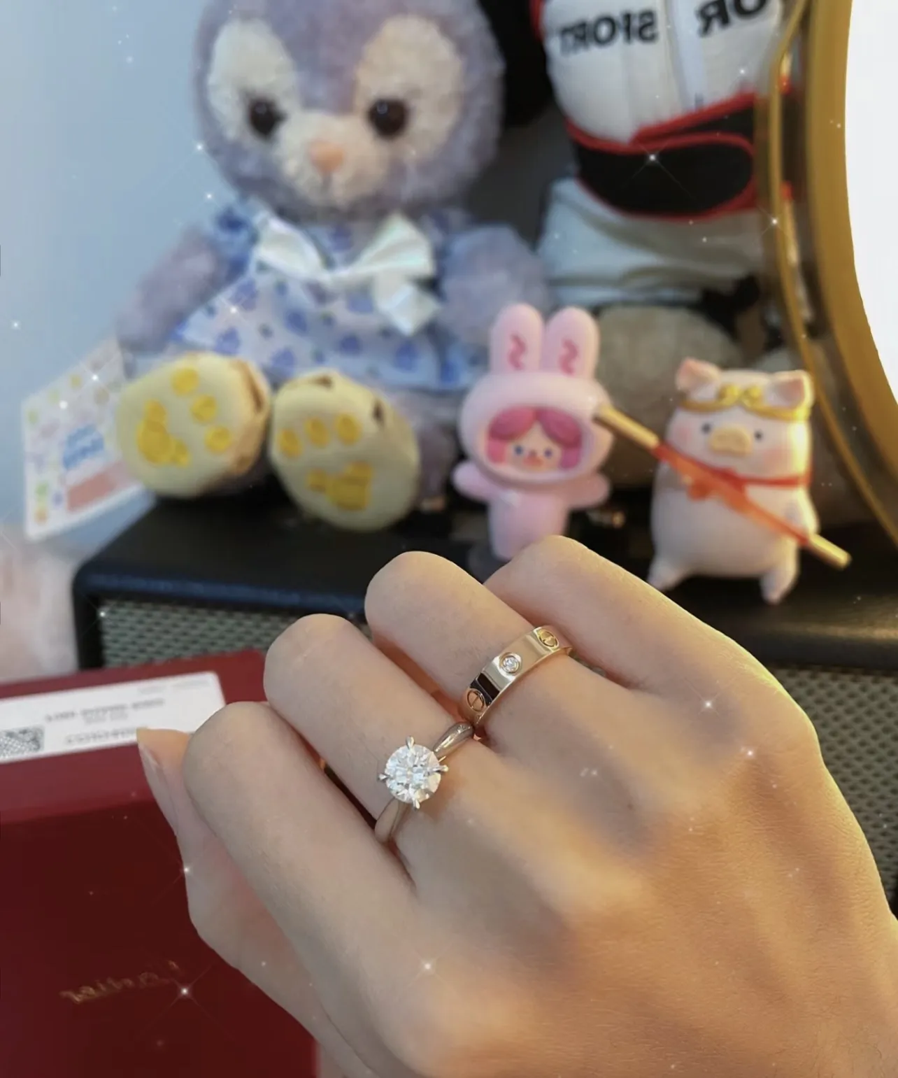 Love Single Diamond Ring (Gold-Plated Brass) D14517075 — view 9