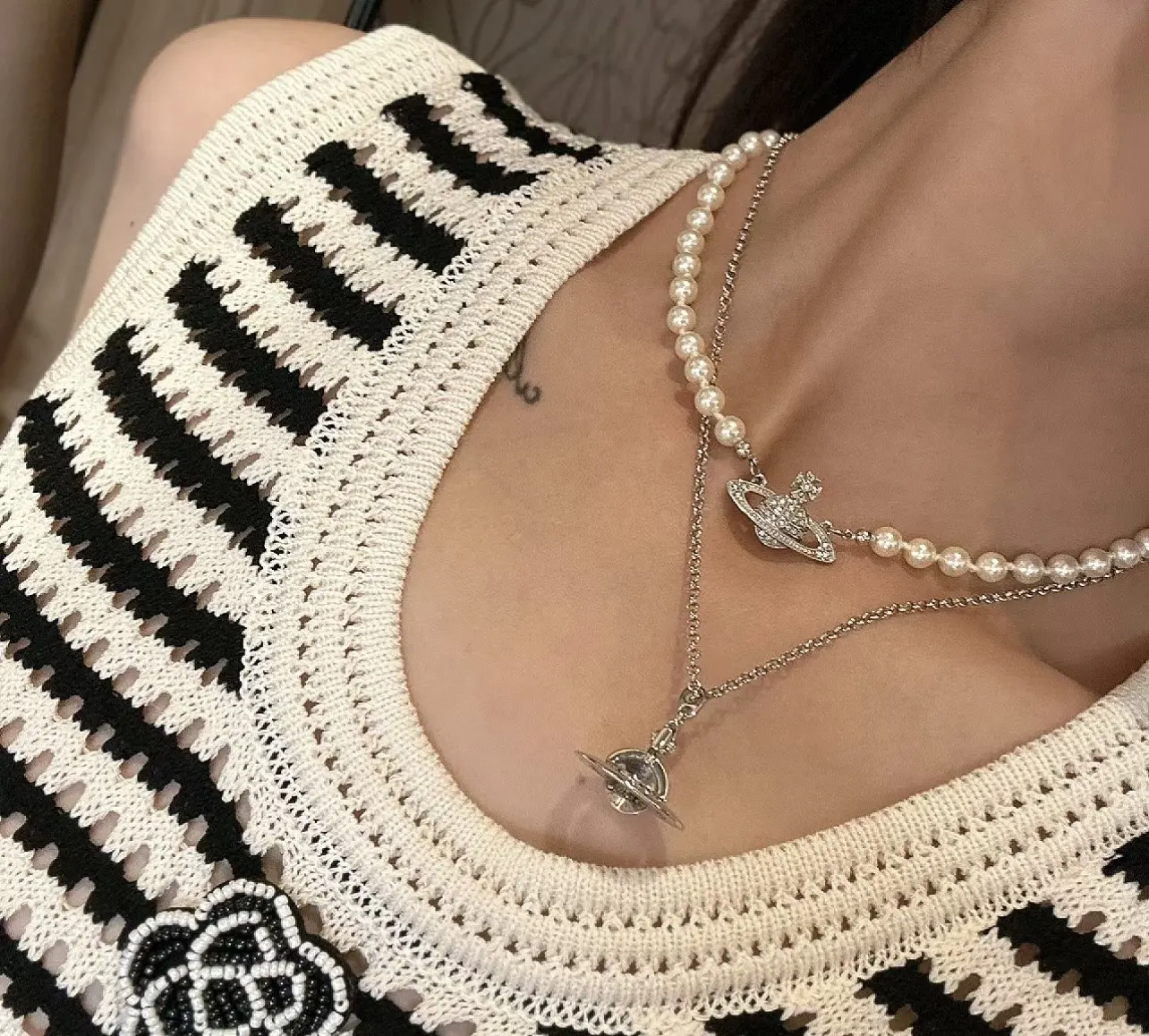 Crystal-Embellished Orb Pendant Necklace D14016993 — view 9