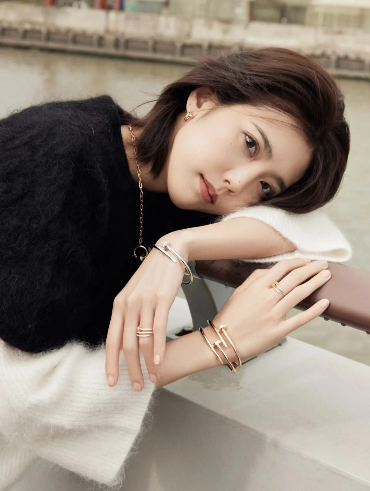 Juste un Clou Style Pave Nail Bangle (Gold-Plated Brass) D22016884 — view 9