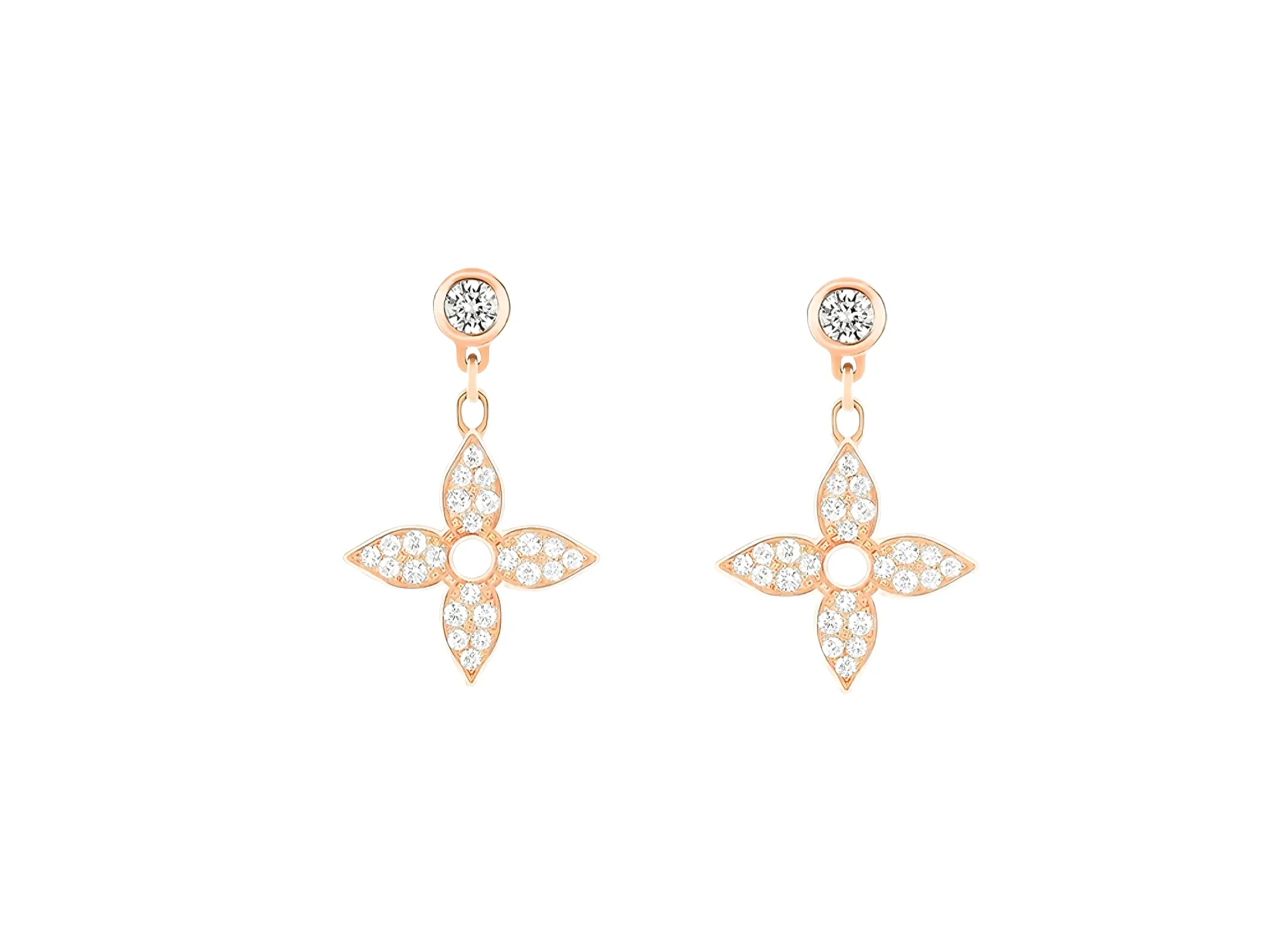Monogram Flower Crystal Drop Earrings D11016807