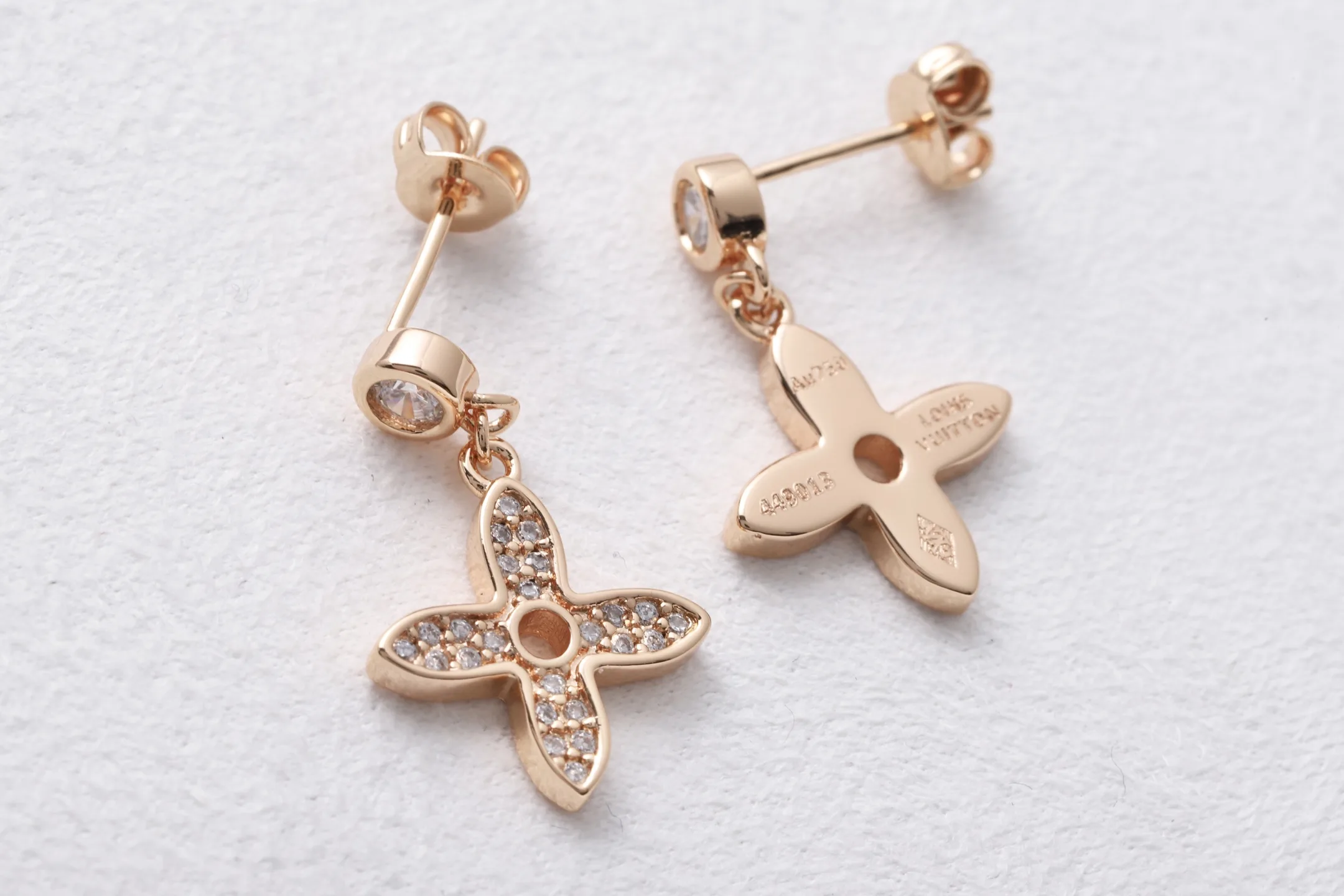 Monogram Flower Crystal Drop Earrings D11016807 — view 4