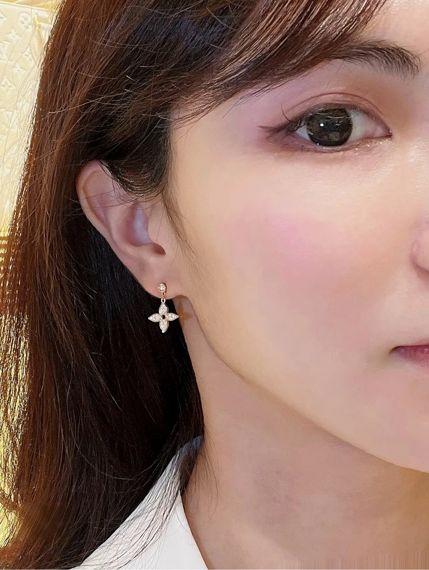 Monogram Flower Crystal Drop Earrings D11016807 — view 9