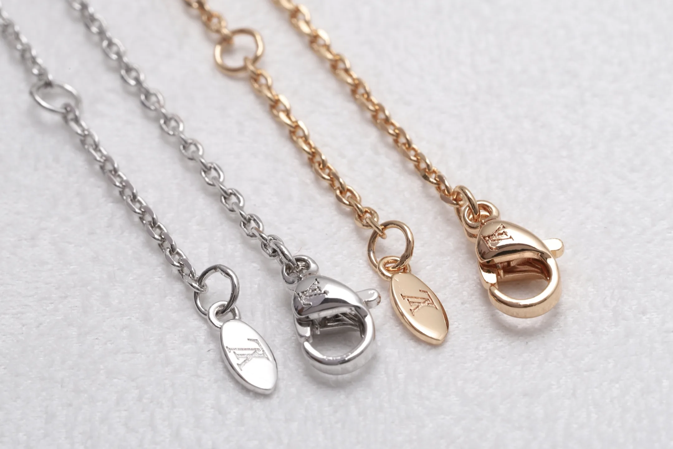 Monogram Flower Diamond-Set Pendant Necklace (Gold-Plated Brass) D15017041 — view 8