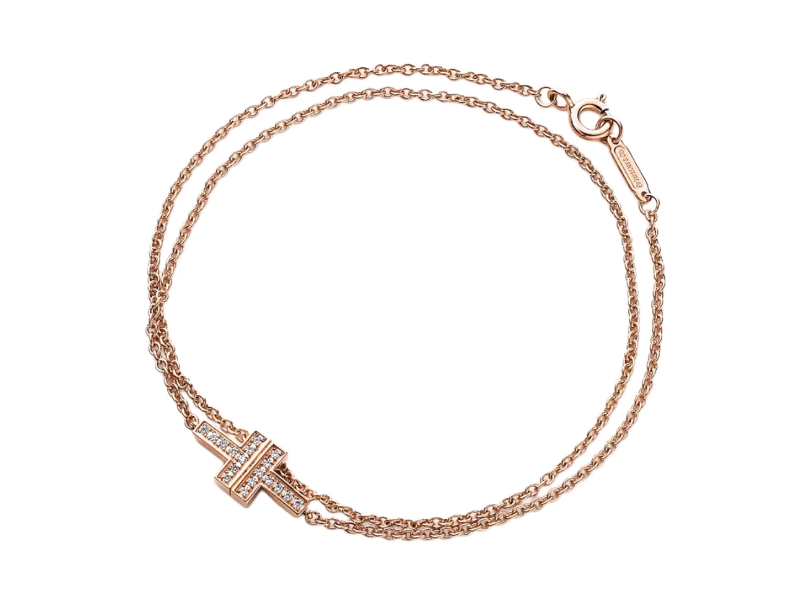 Tiffany T Diamond Double Chain Bracelet D14517384
