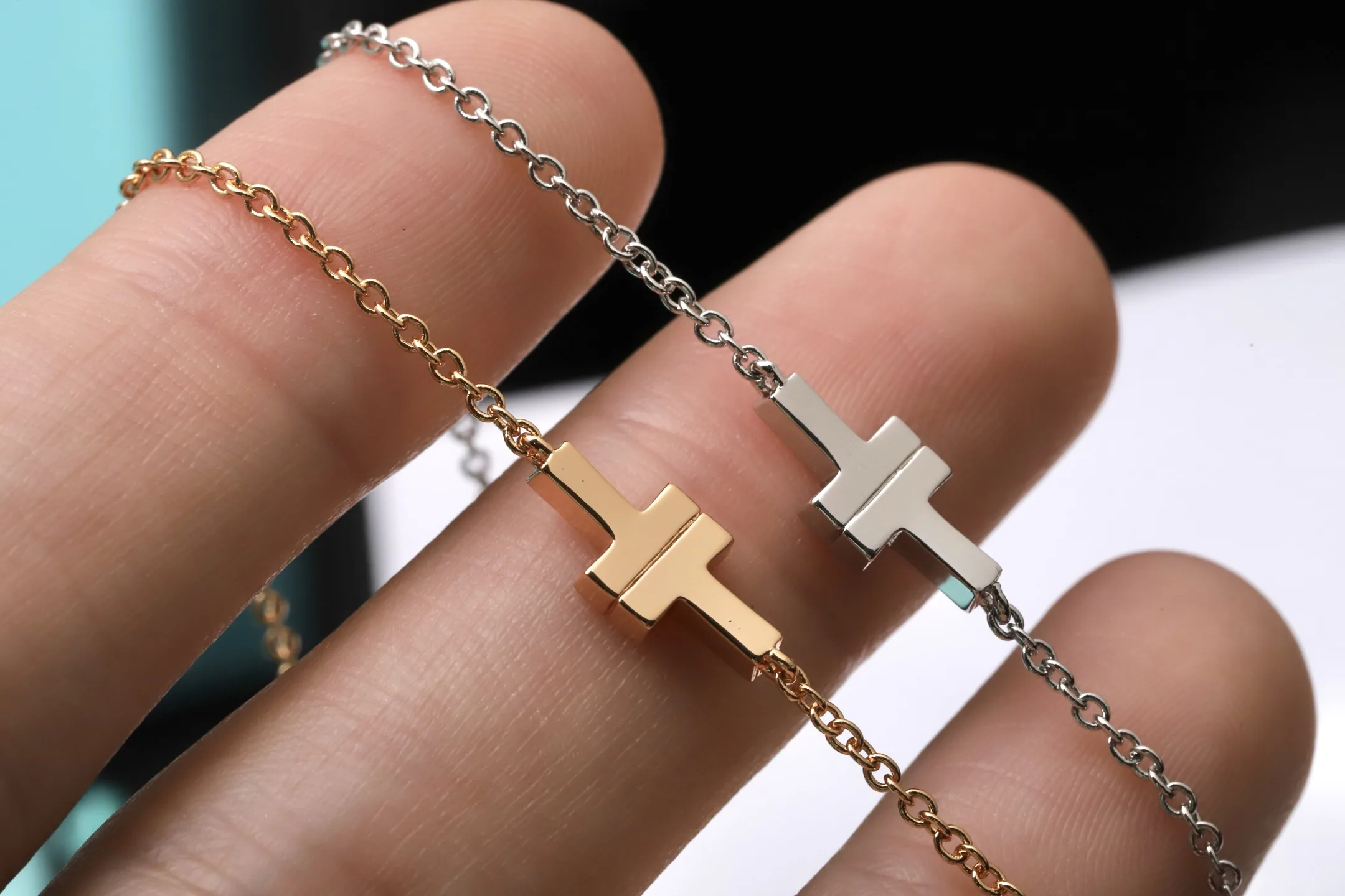 Tiffany T Diamond Double Chain Bracelet D14517384 — view 6