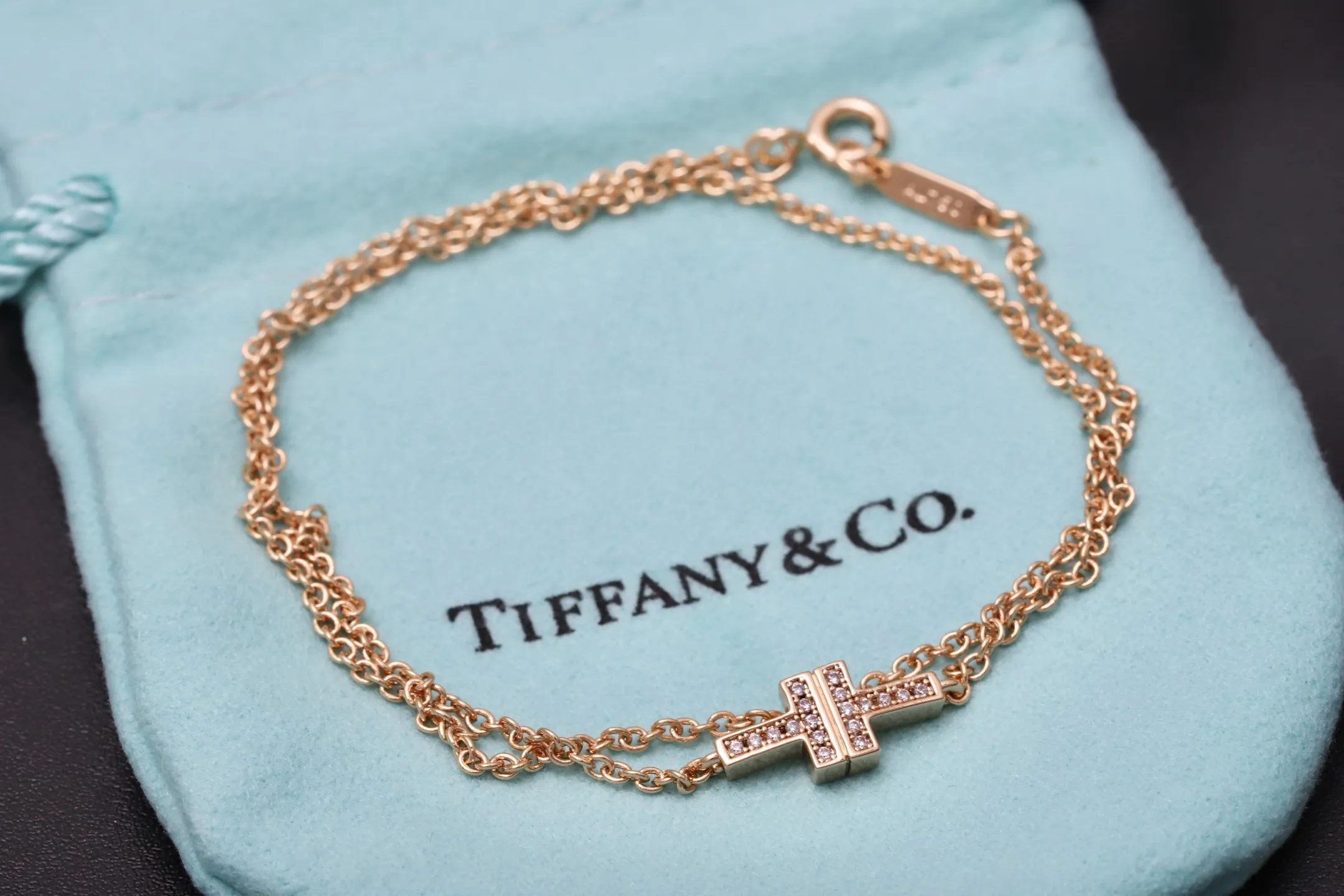 Tiffany T Diamond Double Chain Bracelet D14517384 — view 8