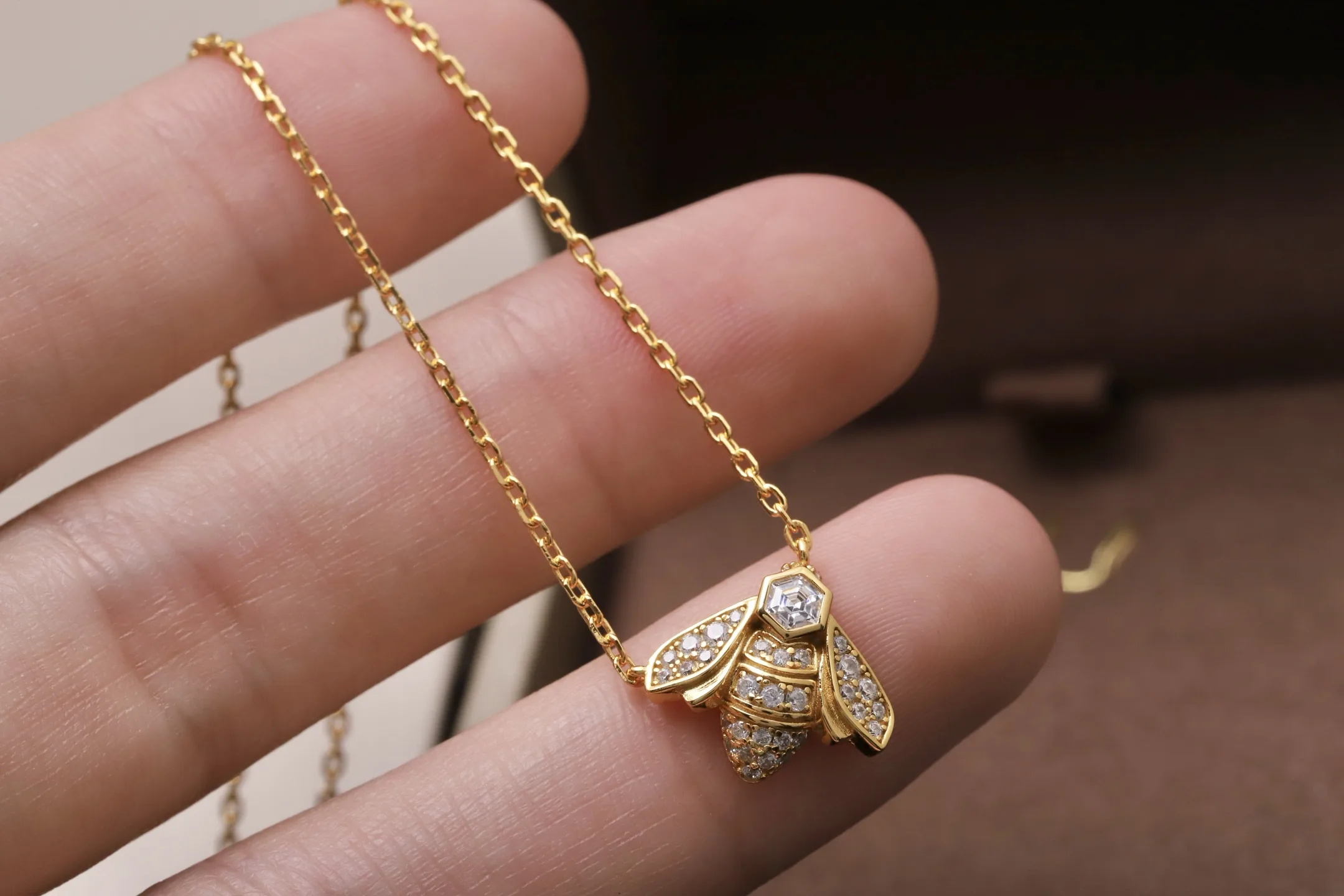 Bee My Love Diamond Pendant Necklace (Sterling Silver) D24016601 — view 5