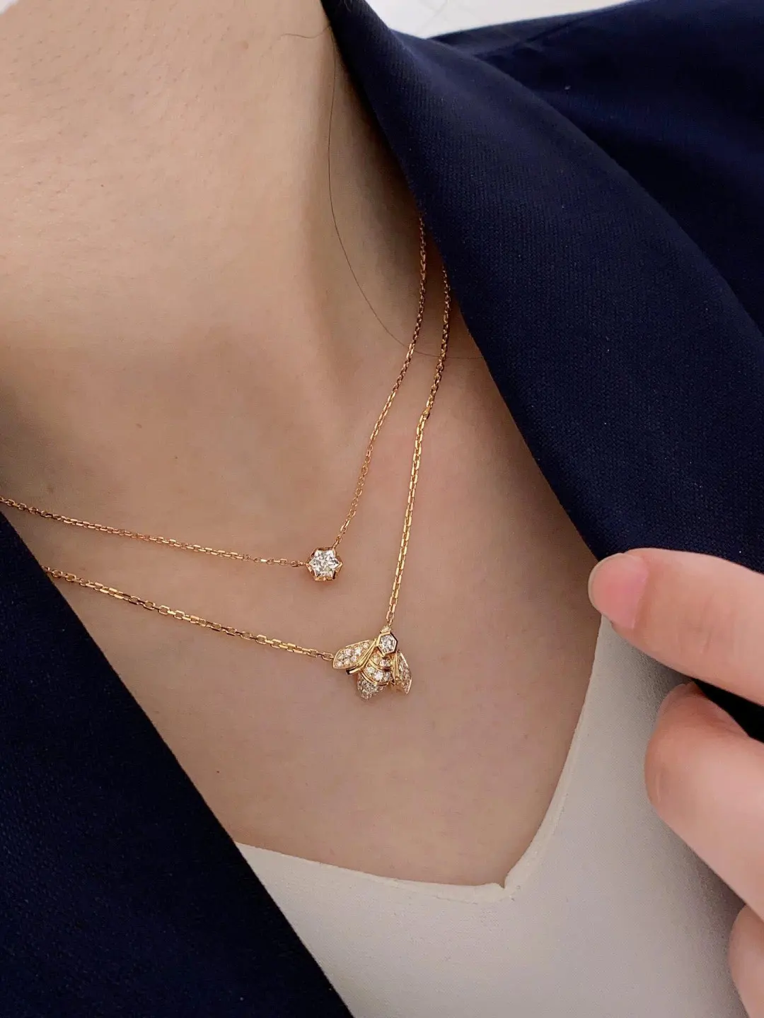 Bee My Love Diamond Pendant Necklace (Sterling Silver) D24016601 — view 9