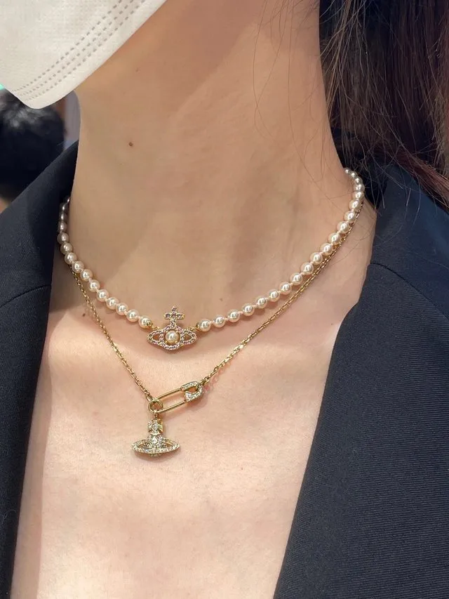 Mini Bas Relief Faux-Pearl Orb Necklace D16516986 — view 9