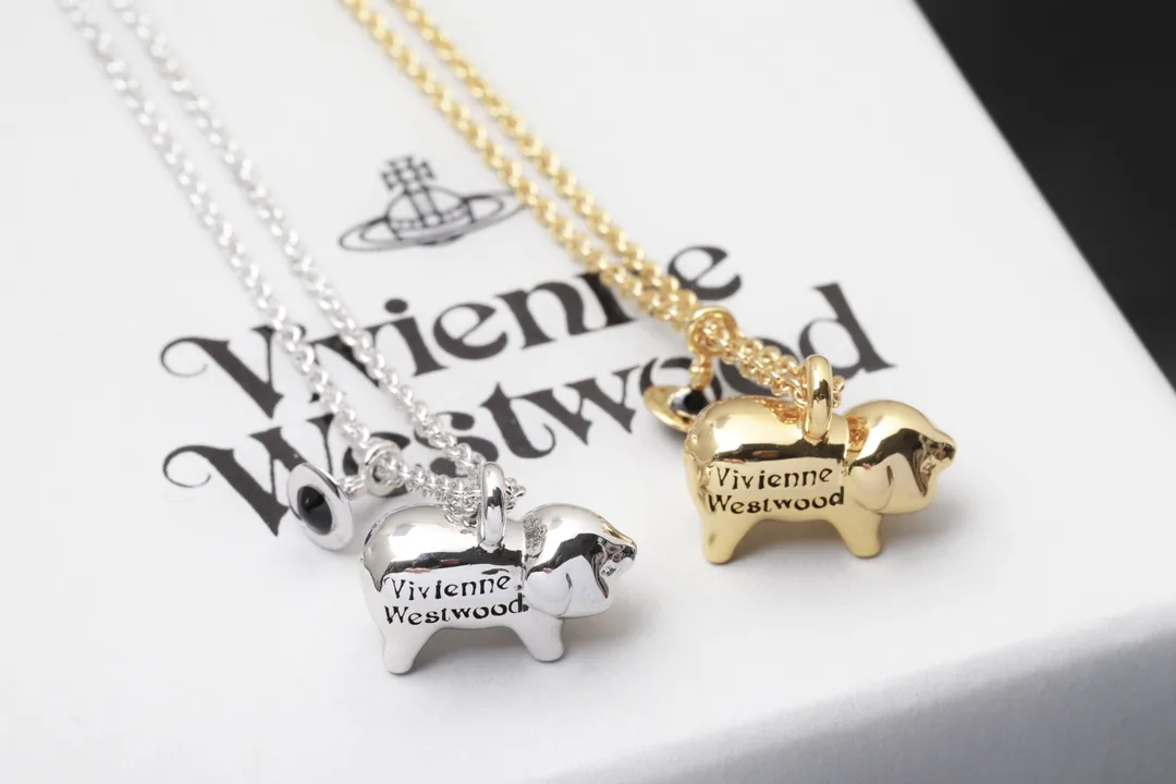Pig Orb Pendant Necklace with Swarovski Crystals D14016988 — view 2