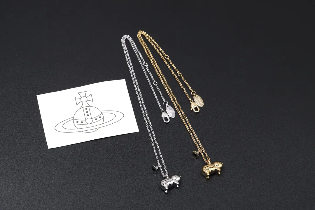 Pig Orb Pendant Necklace with Swarovski Crystals D14016988 — view 4