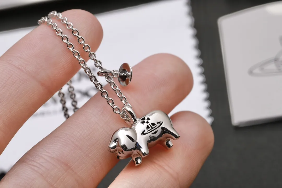Pig Orb Pendant Necklace with Swarovski Crystals D14016988 — view 7