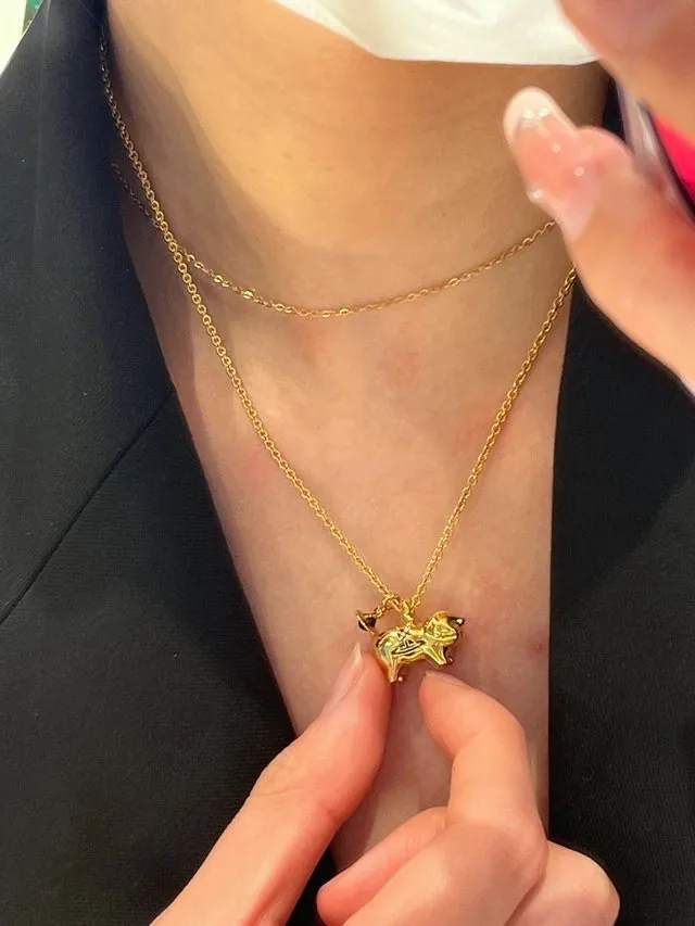 Pig Orb Pendant Necklace with Swarovski Crystals D14016988 — view 9