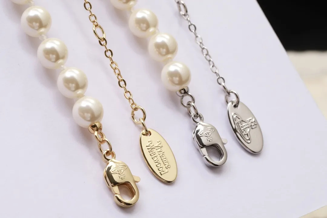 Orb Safety Pin Faux Pearl Necklace D17016998 — view 8
