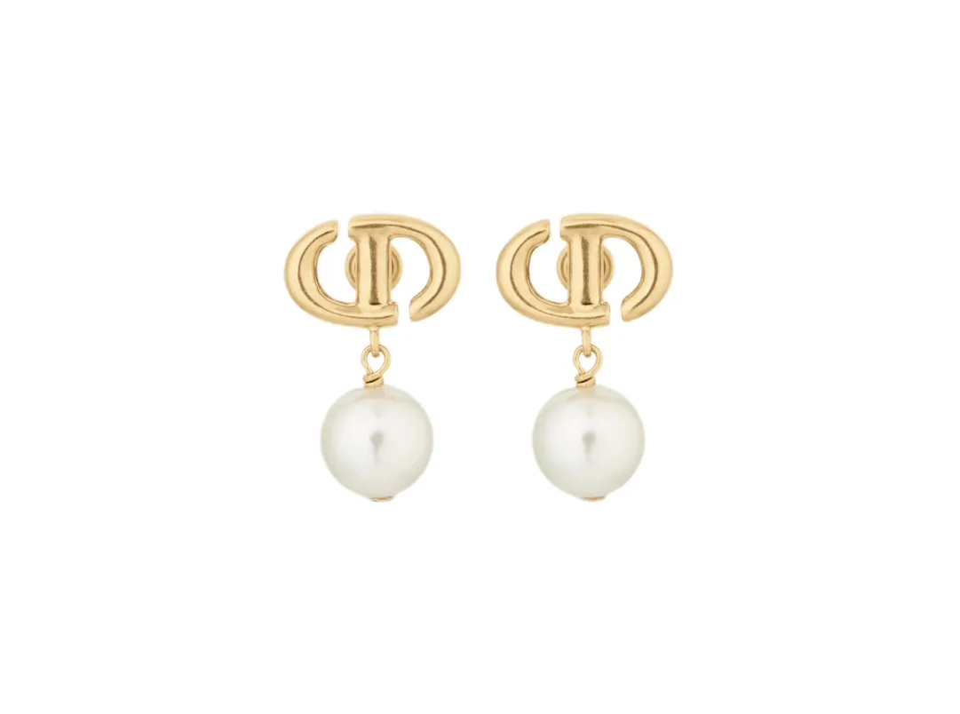 CD Navy Resin Pearl Drop Earrings D14016669
