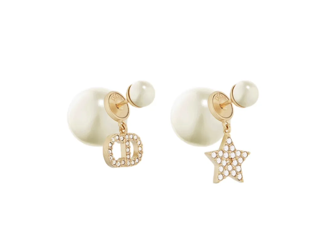 Tribales CD Star Crystal Earrings (Gold-Plated Brass) D14016679